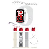 Bunnys Apple İphone 14 Plus Uyumlu Beyaz Akıllı Saat Watch 10 Mini Kordon Hediyeli Amoled Ekran 41Mm