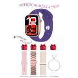 Bunnys Apple İphone 14 Uyumlu Koyumor Akıllı Saat Watch 10 Mini Kordon Hediyeli Amoled Ekran 41Mm