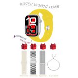 Bunnys Apple İphone 15 Plus Uyumlu Sarı Akıllı Saat Watch 10 Mini Kordon Hediyeli Amoled Ekran 41Mm