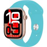 Bunnys Apple iPhone 15 Plus Uyumlu Turkuaz Akıllı Saat WATCH10 2025 Hediyeli Amoled Ekran - 46 mm