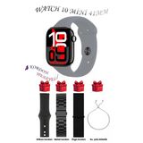 Bunnys Apple İphone 15 Pro Max Uyumlu Gri Akıllı Saat Watch 10 Mini Kordon Hediyeli Amoled Ekran 41Mm