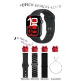 Bunnys Apple İphone 15 Uyumlu Siyah Akıllı Saat Watch 10 Mini Kordon Hediyeli Amoled Ekran 41Mm