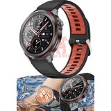 Bunnys Apple iPhone Xr Uyumlu Spor Akıllı Saat Amoled Ekran Bluetooth Arama Dahili El Feneri 3 Adet Kordon Seti - Siyah - 46 mm