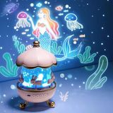 Bunny’s Carousel Gece Lambası Projeksiyonlu Müzikli Atlıkarınca Tasarım | Kablolu 5V Usb Çalışma | Tavşan Figürlü Döner Işıklı Çocuk Odası Yıldız Tavan Projektör Gece Işığı | Wh-E11 [Enerji S