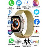 Bunnys Metal Kordonlu Akıllı Saat Watch 8 Ultra Max Sesli Görüşme Ios Android Uyumlu Akıllı Saat Ultra - 49 mm - Gold