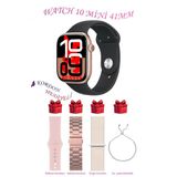 Bunnys Redmi Note 9 Uyumlu Siyah Akıllı Saat Watch 10 Mini Kordon Hediyeli Amoled Ekran 41Mm