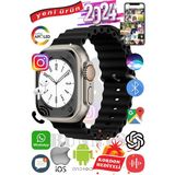 Bunnys Samsung Galaxy A10 Uyumlu Akıllı Saat Ultra Max 2024 Kordon Hediyeli Amoled Ekran - 49 mm - Siyah