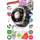 Bunnys Samsung Galaxy M52 Uyumlu Akıllı Saat Erkekler İçin Konuşma Özellikli Metal Kordon Hediyeli - 46 mm - Gümüş