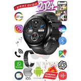 Bunnys Samsung Galaxy Note 10 Uyumlu Akıllı Saat Erkekler İçin Konuşma Özellikli Metal Kordon Hediyeli - 46 mm - Siyah