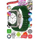 Bunnys Samsung Galaxy Z Flip Uyumlu Akıllı Saat Ultra Max 2024 Kordon Hediyeli Amoled Ekran - 49 mm - Haki