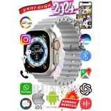 Bunnys Xiaomi Redmi Note 7 Uyumlu Akıllı Saat Ultra Max 2024 Kordon Hediyeli Amoled Ekran - 49 mm - Gri