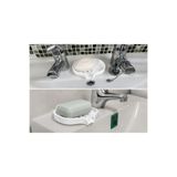 BUNUVER Modern Sabunluk Drenajlı Sabun Kabı Lavabo Kenarı Banyo Sabunluğu Beyaz Renk