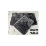 Bünyan Halı 2 Li Banyo Halısı Peluş Post Halı Gri