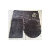 Bünyan Halı Banyo Halısı Peluş Post Halı Klozet Takımı Antrasit 60x100/60x60/40x60 Büyük