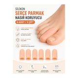 Bunyon 6 Adet / 3 Çift Ayak Serçe Parmak Nasır Koruyucu Silikon Hortum
