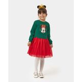 Bupper Yılbaşı Minnie Mouse Baskılı Tüllü Taçlı Kız Çocuk Elbise - 6 Yaş - Yeşil - Kırmızı