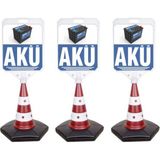 Burada Reklam ve Medikal Akü Temalı Reklam Uyarı Yönlendirme Dubası 3 Adet A+ Plastik
