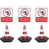 Burada Reklam ve Medikal Ambulans Girişi Park Etmeyiniz Reklam Uyarı Yönlendirme Dubası 3 Adet A+ Plastik