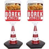 Burada Reklam ve Medikal Börekçi Reklam Uyarı Yönlendirme Dubası 2 Adet A+ Plastik
