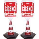 Burada Reklam ve Medikal Çiçekçi Reklam Uyarı Yönlendirme Dubası 2 Adet A+ Plastik