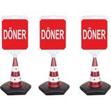 Burada Reklam ve Medikal Döner Reklam Uyarı Yönlendirme Dubası 3 Adet A+ Plastik