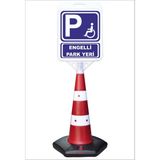 Burada Reklam ve Medikal Engelli Park Yeri Uzun Büyük Duba Reklam Park Kaldırım Dubası 140 cm cm A+Plus Plastik (42X48) - 1 Adet - 42 x 48 cm