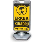 Burada Reklam ve Medikal Erkek Kuaförü Reklam ve Yönlendirme Uyari Dubasi A Tabela Gri