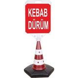 Burada Reklam ve Medikal Kebap Dürüm Reklam Uyarı Yönlendirme Dubası 1 Adet A+ Plastik