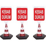 Burada Reklam ve Medikal Kebap Dürüm Reklam Uyarı Yönlendirme Dubası 3 Adet A+ Plastik