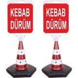 Burada Reklam ve Medikal Kebap Dürüm Reklam Uyarı Yönlendirme Dubası2 Adet A+ Plastik