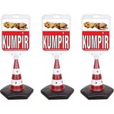 Burada Reklam ve Medikal Kumpir Reklam Uyarı Yönlendirme Dubası 3 Adet A+ Plastik