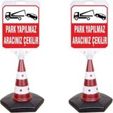 Burada Reklam ve Medikal Park Yapılmaz Araç Çekilir Reklam Uyarı Yönlendirme Dubası 2 Adet A+ Plastik