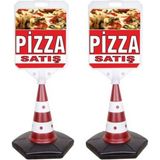 Burada Reklam ve Medikal Pizza Reklam Uyarı Yönlendirme Dubası 2 Adet A+ Plastik