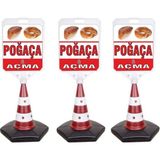 Burada Reklam ve Medikal Pogaca Acma Reklam Uyarı Yönlendirme Dubası 3 Adet A+ Plastik