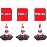 Burada Reklam ve Medikal Restaurant Temalı Reklam Uyarı Yönlendirme Dubası 3 Adet A+ Plastik