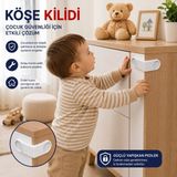 BURADABULDUN Çok Amaçlı Yapışkanlı Çocuk Güvenlik Kilidi - Delmesiz Dolap Çekmece Kilidi 1 Adet
