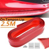 Buradabuldun® Kırmızı Renkli 2,5 Metre Araba Oto Ön Tampon Koruyucu Kauçuk Pratik Tampon Şerit Bant Döşeme