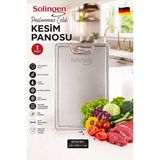 BURADABULDUN Paslanmaz Çelik Kesme Tahtası Büyük 23X34 cm - Antibakteriyel Kesim Panosu
