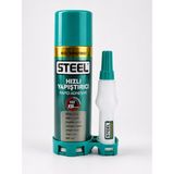 BURADABULDUN Steel Hızlı Yapıştırıcı Seti 200 ml Aktivatör Sprey + 35 gr Güçlü Yapıştırıcı Mdf Ahşap Metal