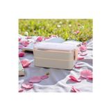 Buradabuldun Titiz Fely 2 Katlı Öğle Yemeği Kabı - Çatal Kaşık Dahil - Sızdırmaz & Kilitli Lunch Box- Krem Renk