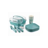 BuradaBuldun Titiz Lovely 32 Parça 6 Kişilik Piknik Seti BPA Free Kapaklı Taşınabilir Piknik Sepeti