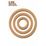 Buradadavar Hobi Ahşap 4’lü Ham Mdf, 8mm Kalınlık, 13 Cm Kasnak, Boyanabilir Vidasız Kasnak, Makrome Halkası, Düş Kapanı