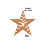 Buradadavar Hobi Ahşap 4'lü Yildiz Ham Mdf, 8mm Kalınlık, 30 Cm Kasnak, Boyanabilir Vidasız Kasnak, Makrome Halkası