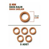 Buradadavar Hobi Ahşap 6 Cm Çap 5 Adet Ham Mdf, 8mm Kalınlık, 6 Cm Kasnak, Boyanabilir Vidasız Kasnak, Makrome Halkası, Düş Kapanı