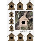 Buradadavar Hobi Ahşap Ahşap Kuş Evi Yuvası 10'lu