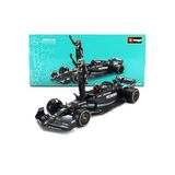 Burago Formula 1 Mercedes F1 W14 Lewis Hamilton 1/24 Diecast Model Koleksiyon Araba ve Özel Figür, Siyah