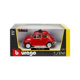 Burago Koleksiyon 1 / 24 Ölçek 1968 Fiat 500L Kırmızı Model Metal Araba