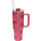 Burak Pipetli 1,2 Lt Çelik Bardak Termos Pembe YK1549