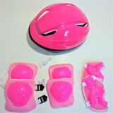 Burak Sports Koruyucu Çocuk Set Kask Dizlik Dirseklik Eldiven Açık Pembe 8 - 12 Yaş