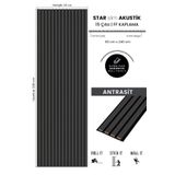 BURAMODA Star Slim Flex Akustik Duvar Paneli Ff Kaplama Antrasit 60x250 Cm - Ses Ve Isı Yalıtımı